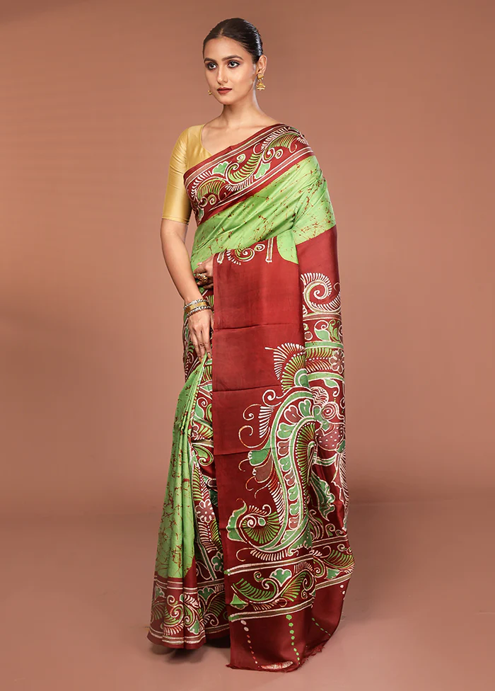 Multicolor Bishnupuri Pure Silk Saree Without Blouse Piece - Image 4