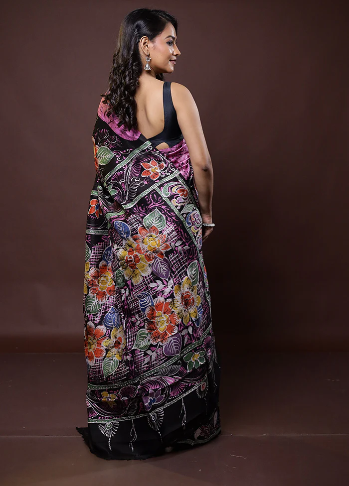 Multicolor Printed Pure Silk Saree Without Blouse Piece - Image 3