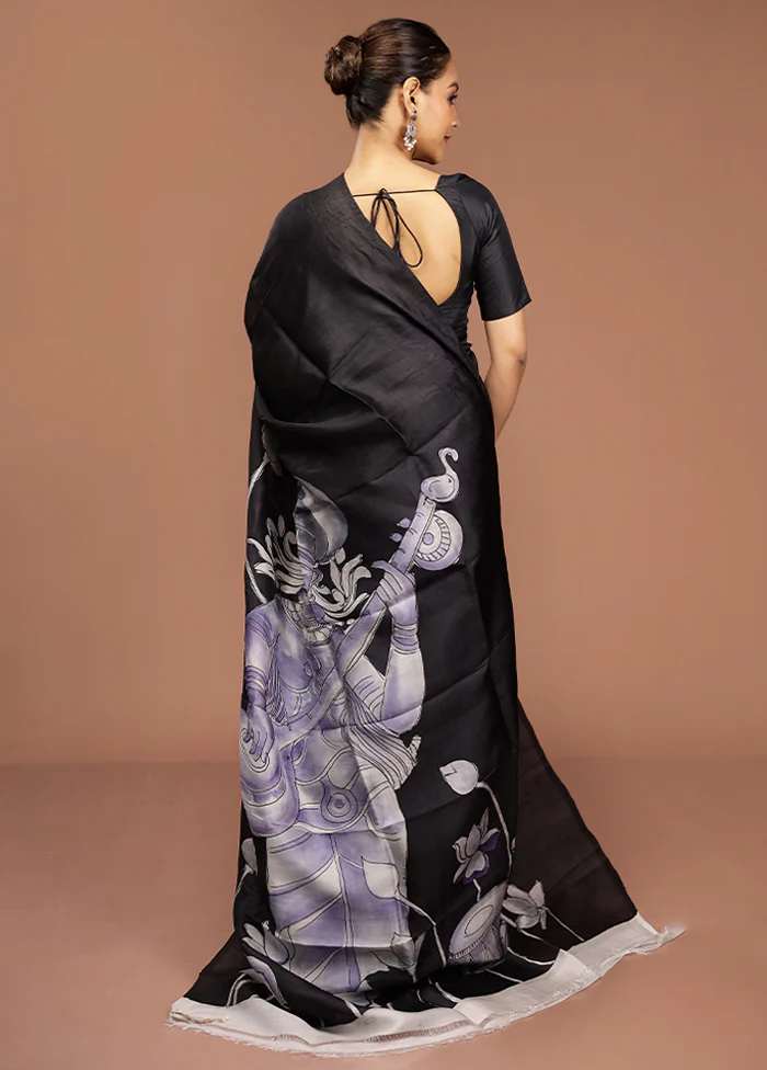 Multicolor Printed Pure Silk Saree Without Blouse Piece - Image 3