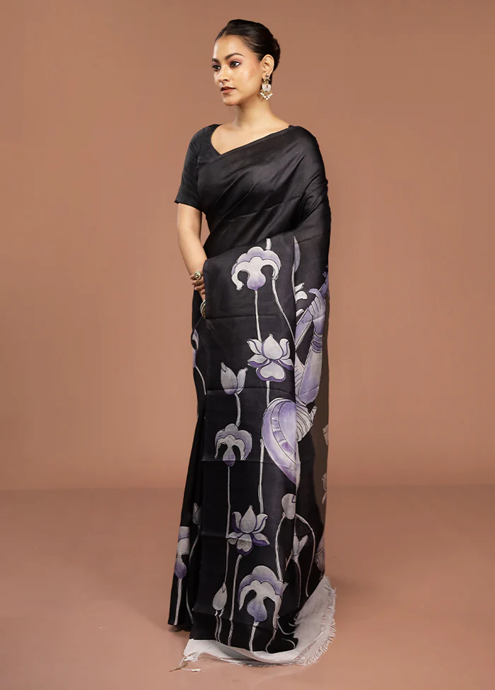 Multicolor Printed Pure Silk Saree Without Blouse Piece - Image 4