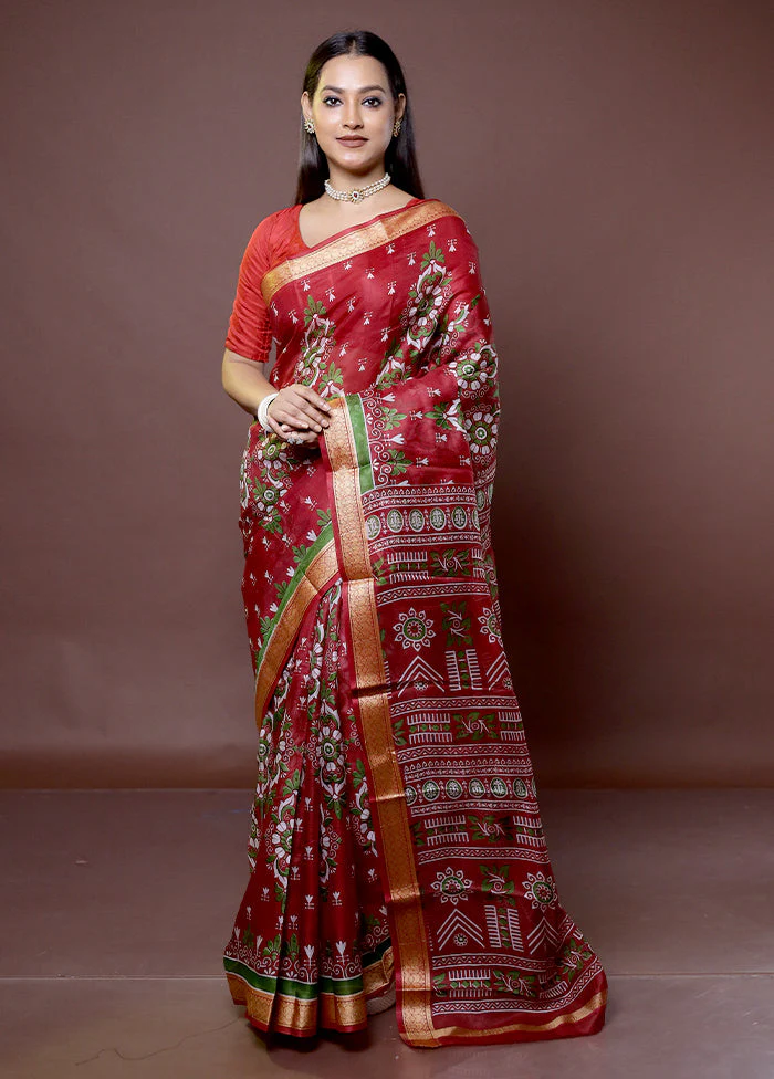 Multicolor Printed Pure Silk Saree Without Blouse Piece - Image 2