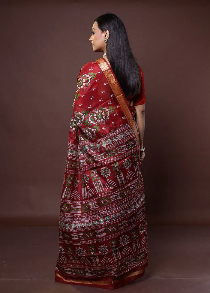 Multicolor Printed Pure Silk Saree Without Blouse Piece - Image 3