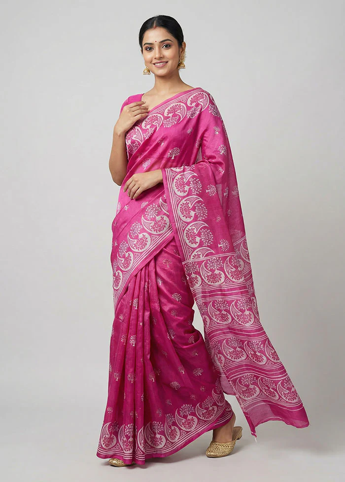 Multicolor Printed Silk Saree Without Blouse Piece