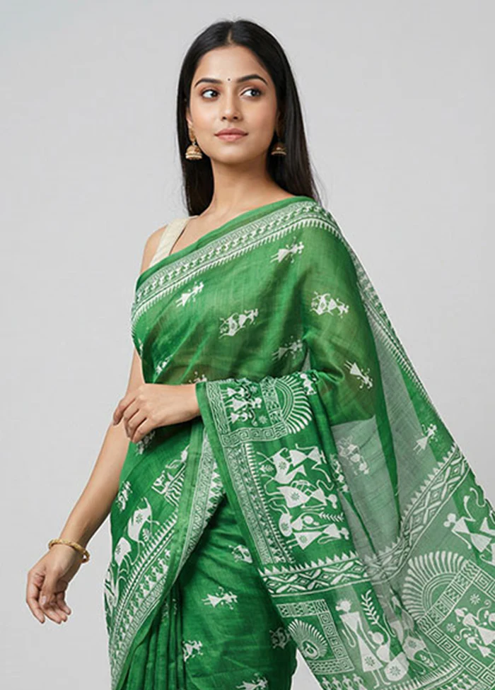 Multicolor Printed Silk Saree Without Blouse Piece - Image 2