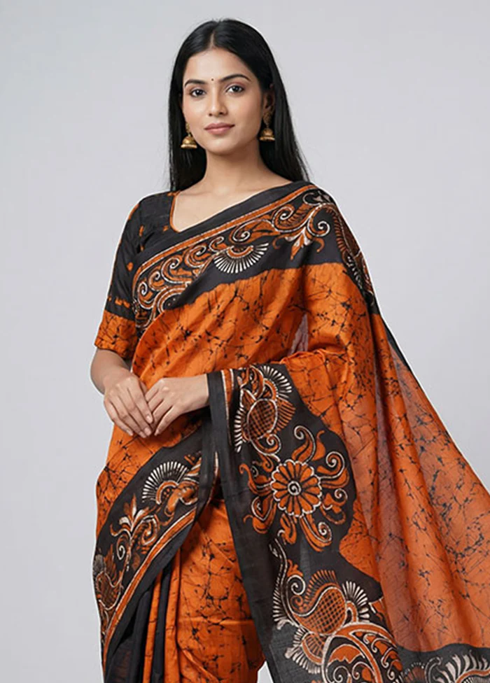 Multicolor Printed Pure Silk Saree Without Blouse Piece - Image 2