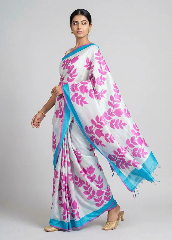 Multicolor Printed Pure Silk Saree Without Blouse Piece