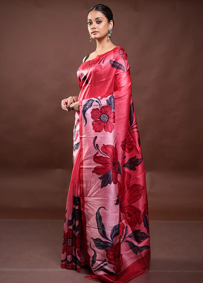 Multicolor Printed Pure Silk Saree Without Blouse Piece - Image 4