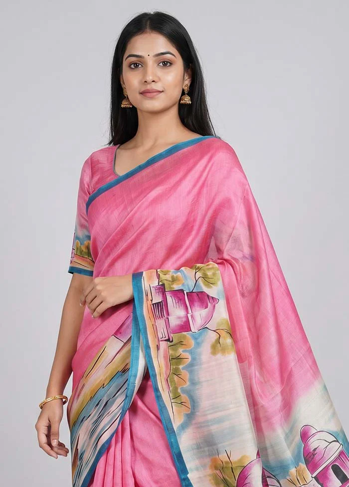 Multicolor Printed Silk Saree Without Blouse Piece - Image 2