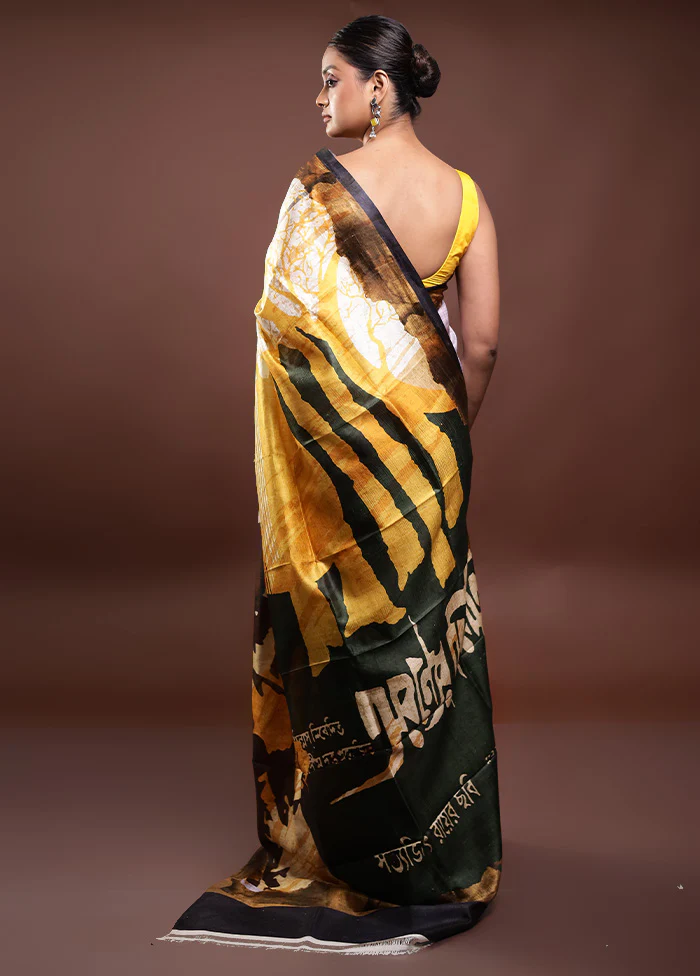 Multicolor Printed Pure Silk Saree Without Blouse Piece - Image 3