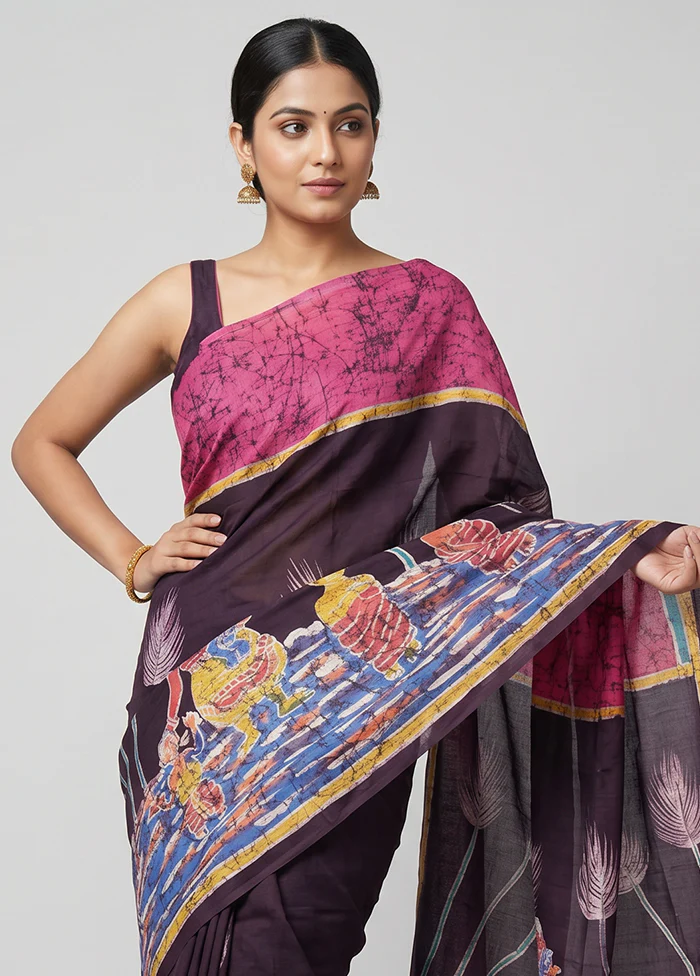 Multicolor Printed Pure Silk Saree Without Blouse Piece - Image 2