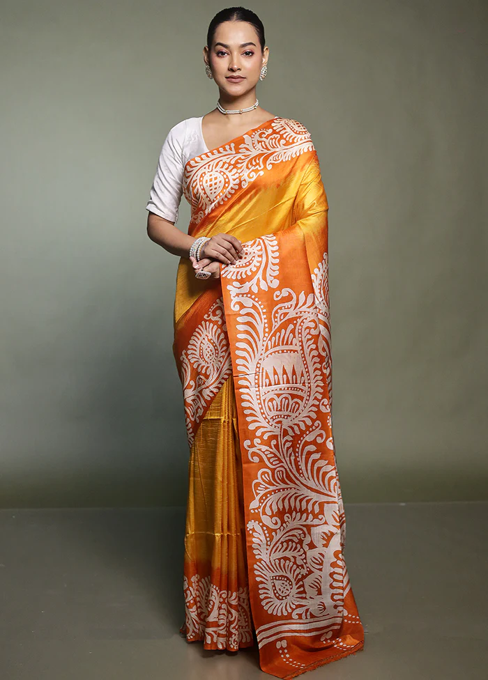 Multicolor Printed Pure Silk Saree Without Blouse Piece - Image 2