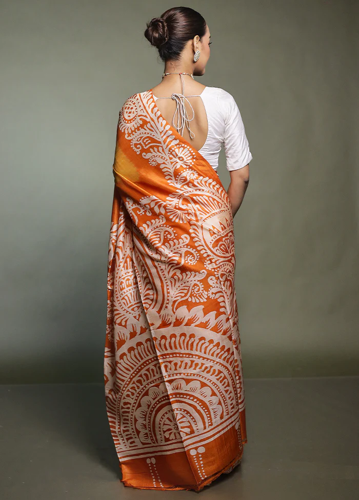 Multicolor Printed Pure Silk Saree Without Blouse Piece - Image 3