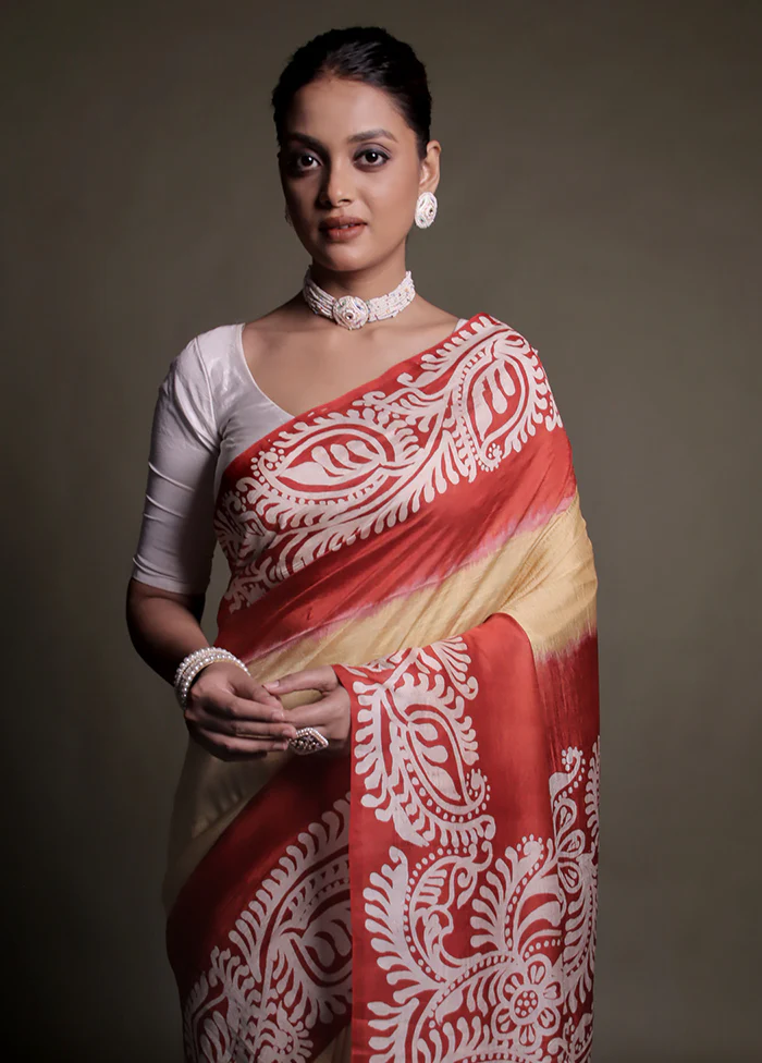 Multicolor Printed Pure Silk Saree Without Blouse Piece - Image 2