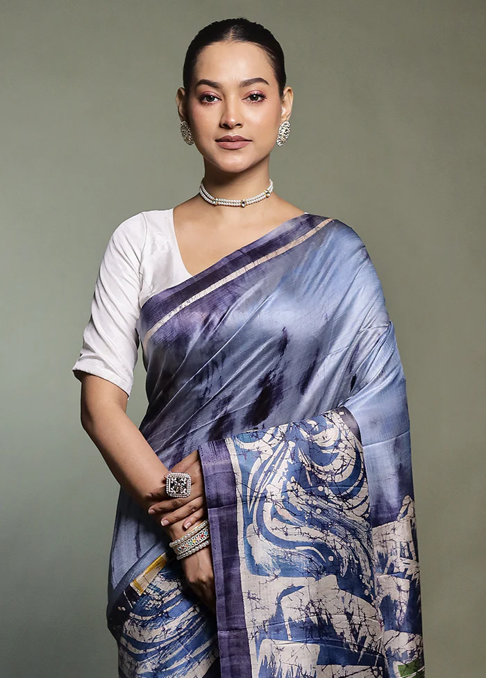 Multicolor Printed Pure Silk Saree Without Blouse Piece