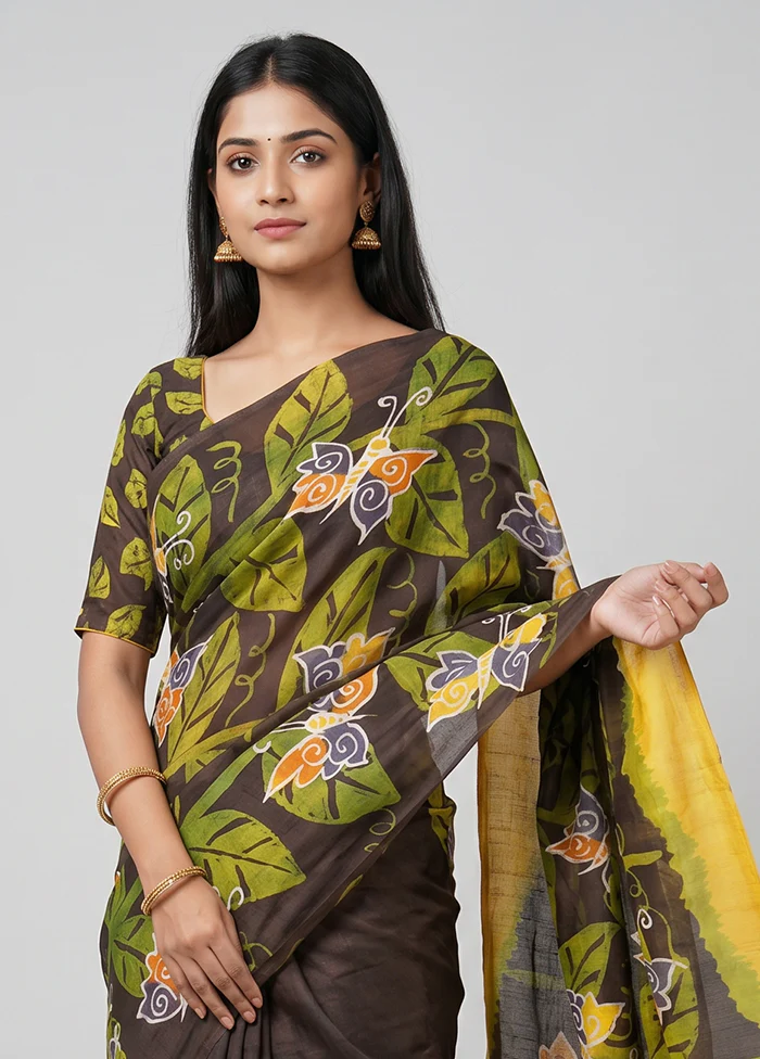 Multicolor Printed Silk Saree Without Blouse Piece - Image 2