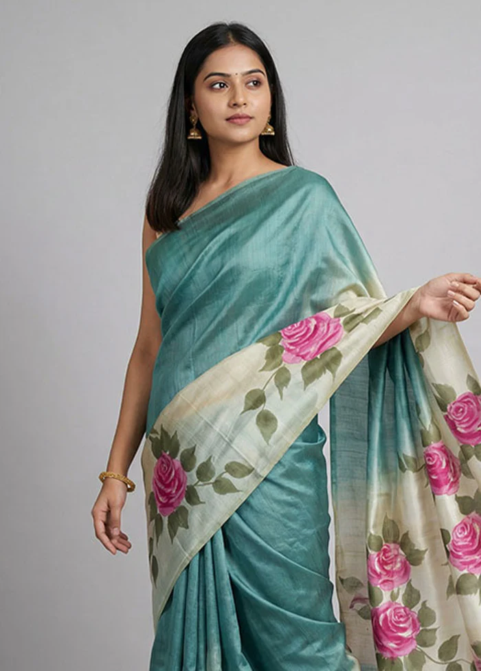 Multicolor Printed Silk Saree Without Blouse Piece - Image 2