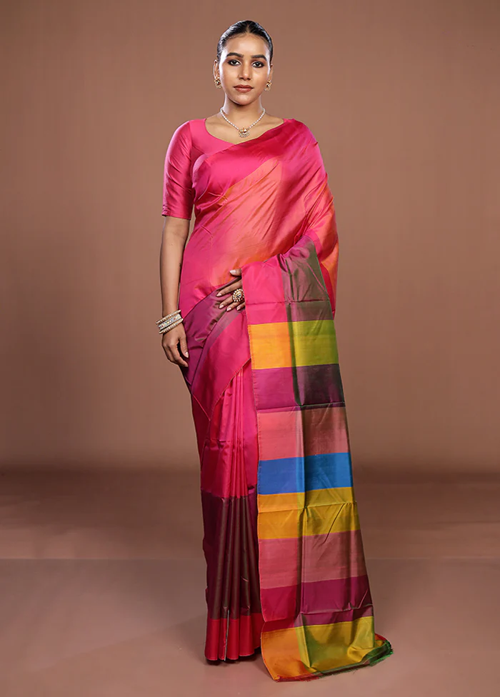 Multicolor Printed Pure Silk Saree Without Blouse Piece - Image 2