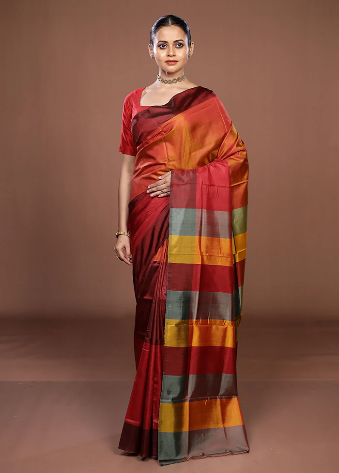 Multicolor Printed Pure Silk Saree Without Blouse Piece - Image 2