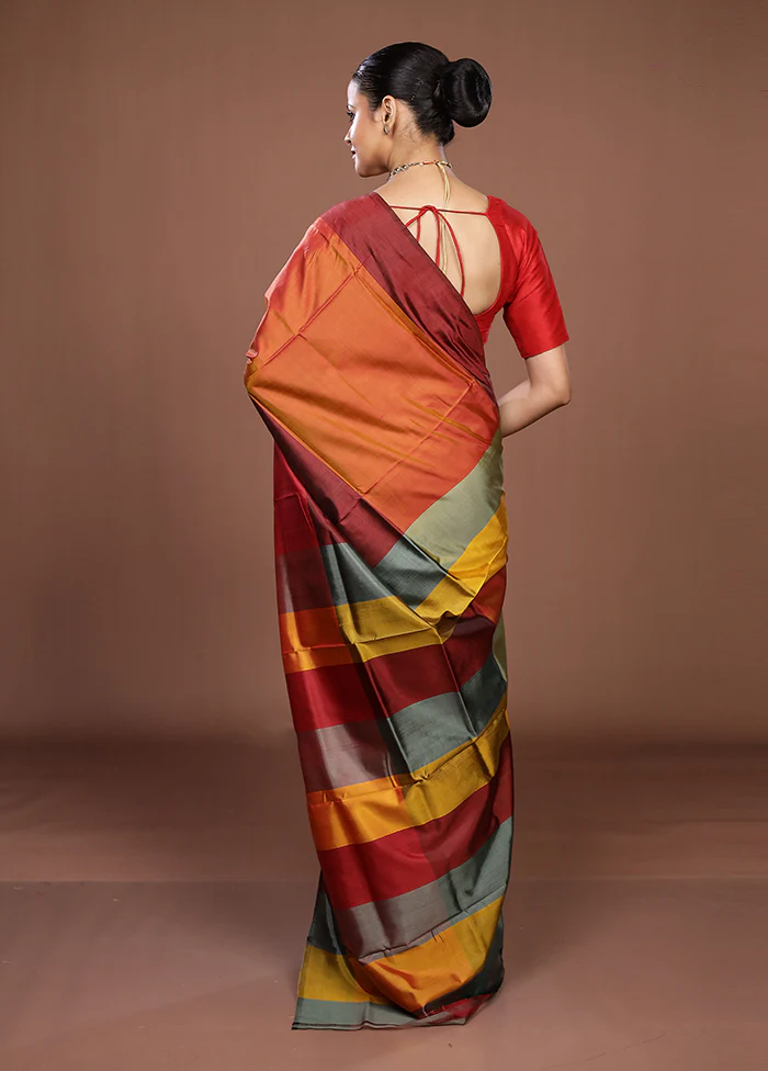 Multicolor Printed Pure Silk Saree Without Blouse Piece - Image 3