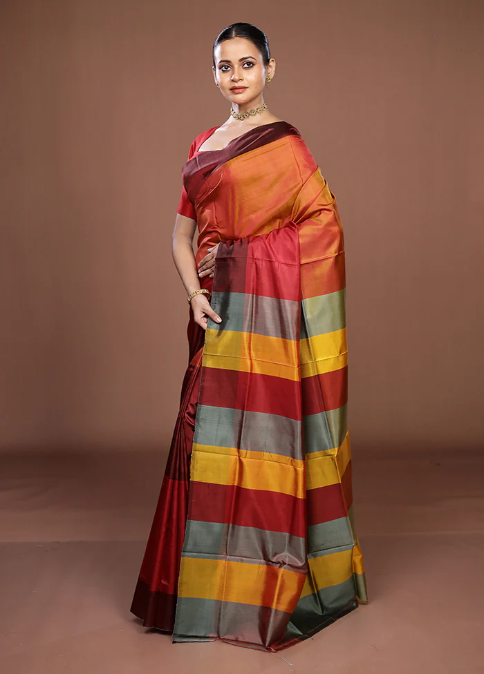 Multicolor Printed Pure Silk Saree Without Blouse Piece - Image 4