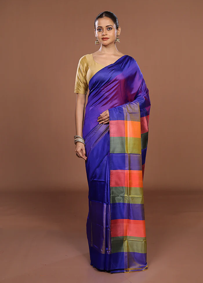 Multicolor Printed Pure Silk Saree Without Blouse Piece - Image 2