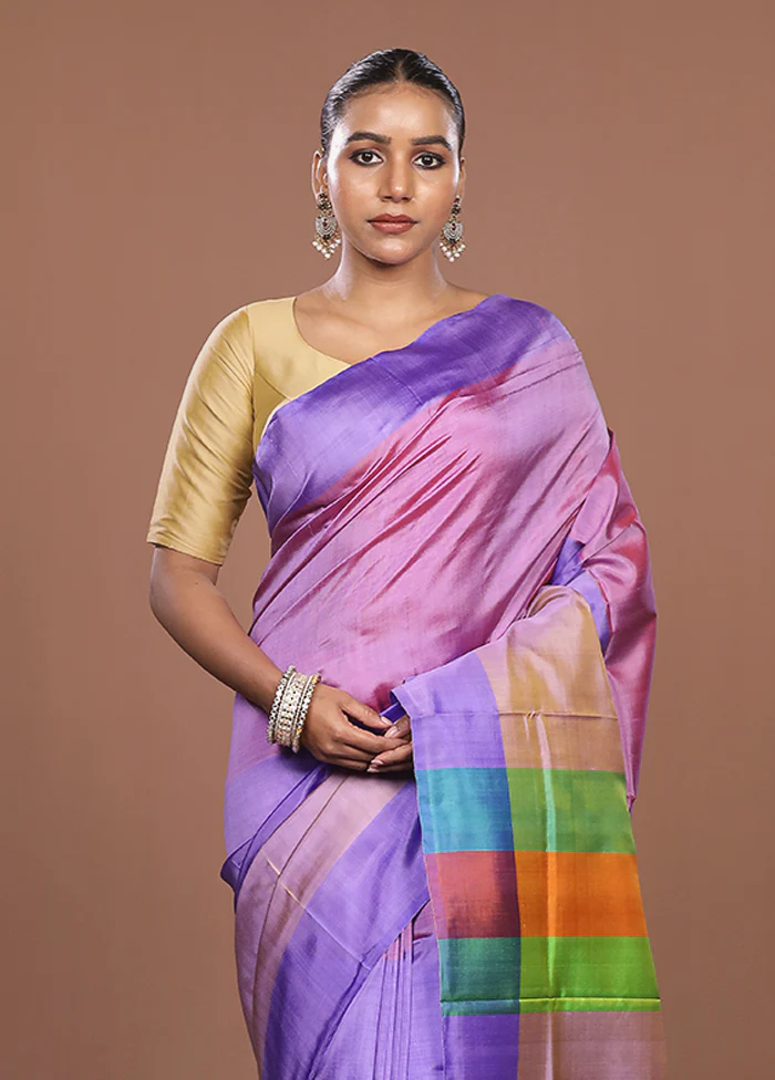 Multicolor Printed Pure Silk Saree Without Blouse Piece