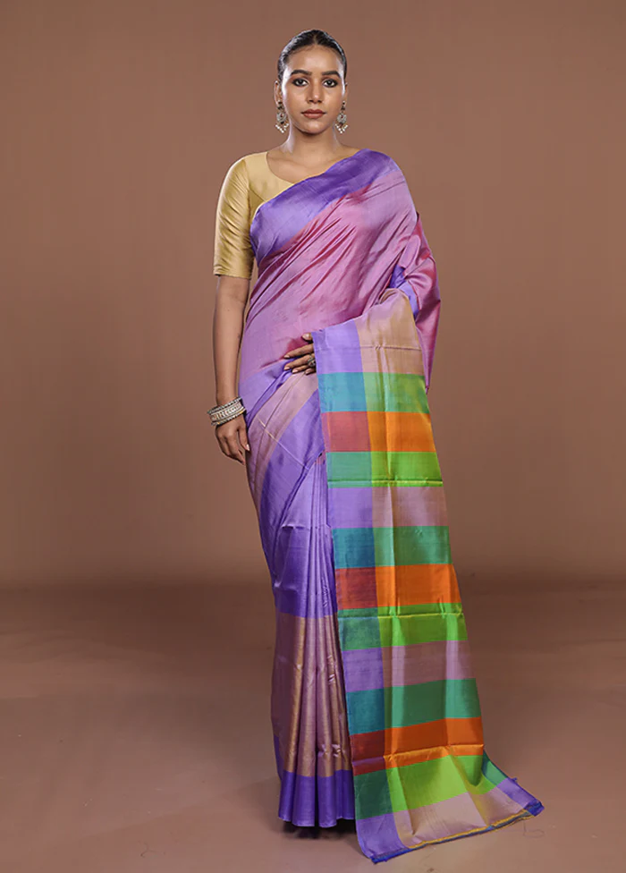 Multicolor Printed Pure Silk Saree Without Blouse Piece - Image 2