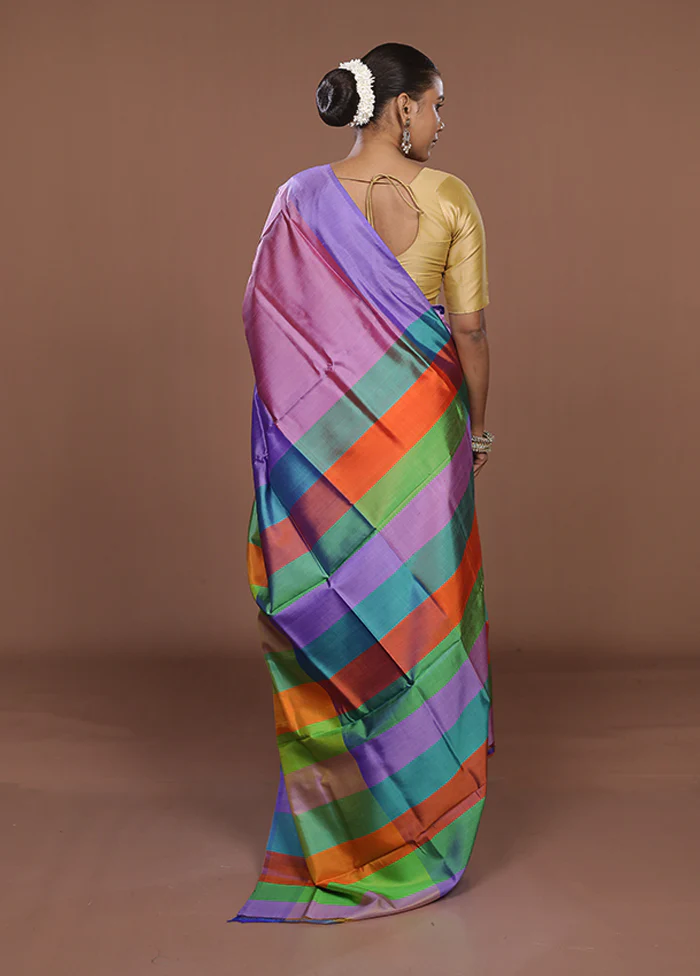 Multicolor Printed Pure Silk Saree Without Blouse Piece - Image 3