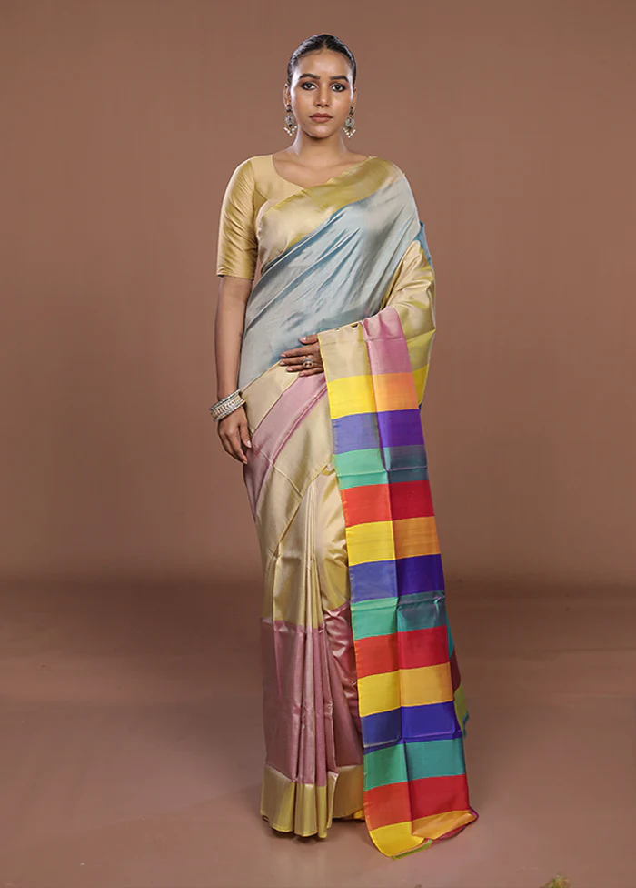 Multicolor Printed Silk Saree Without Blouse Piece - Image 2