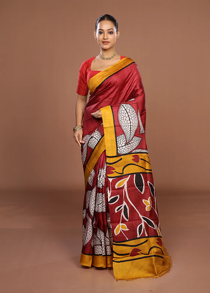 Multicolor Printed Pure Silk Saree Without Blouse Piece - Image 2