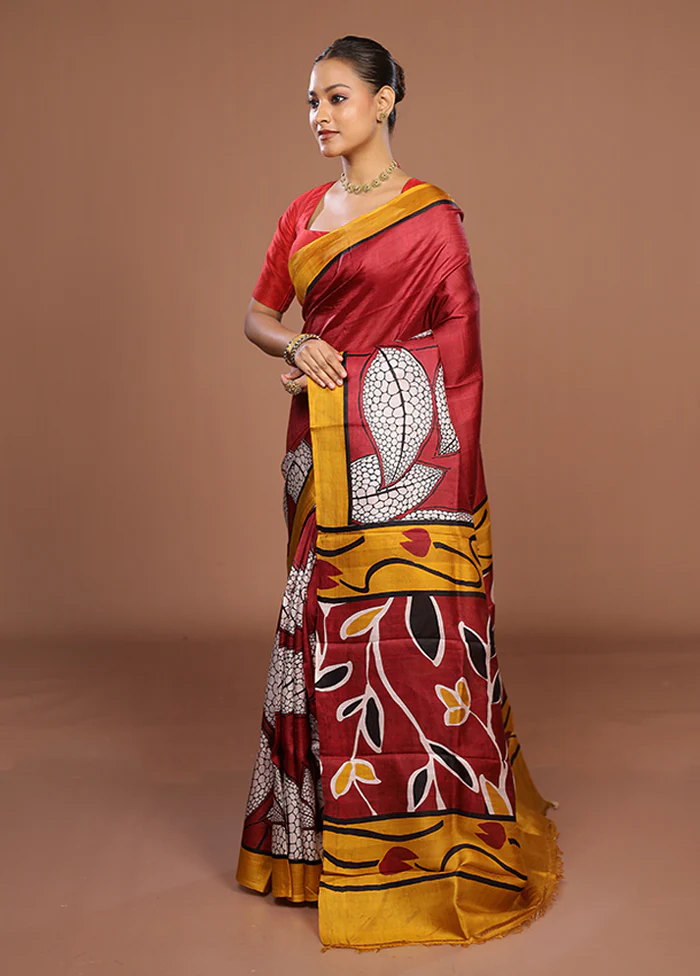 Multicolor Printed Pure Silk Saree Without Blouse Piece - Image 4