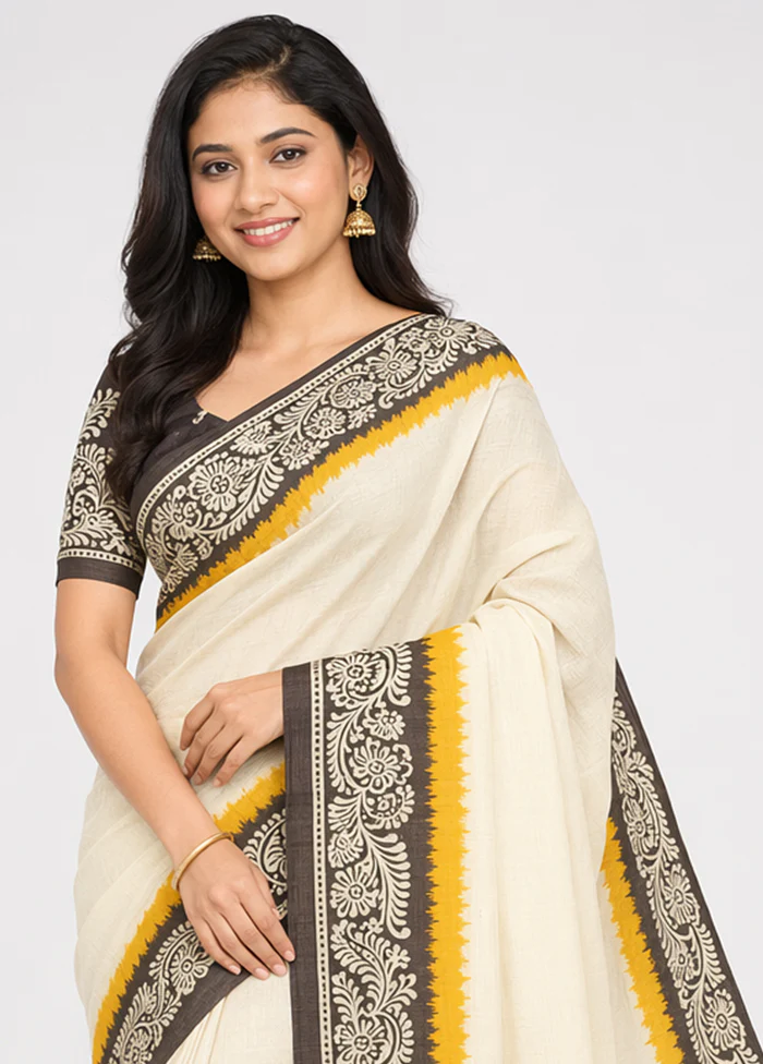 Multicolor Printed Pure Silk Saree Without Blouse Piece - Image 2