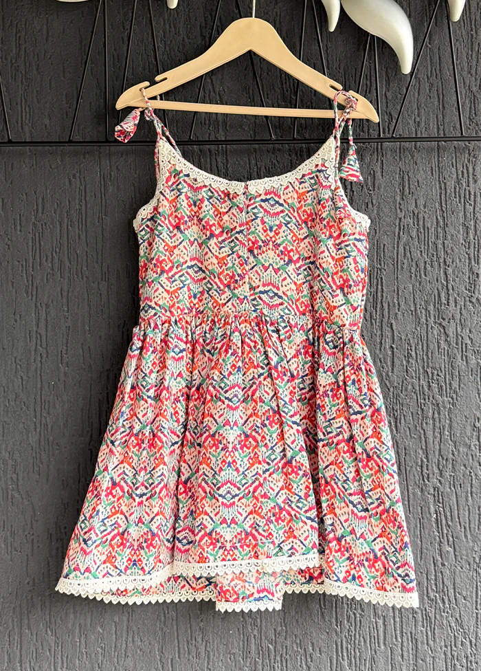 Multicolor Printed Work Cotton Dress - Image 3