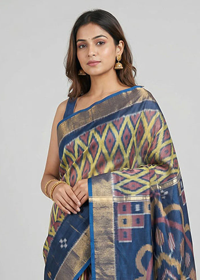 Multicolor Pure Cotton Saree With Blouse Piece - Image 2