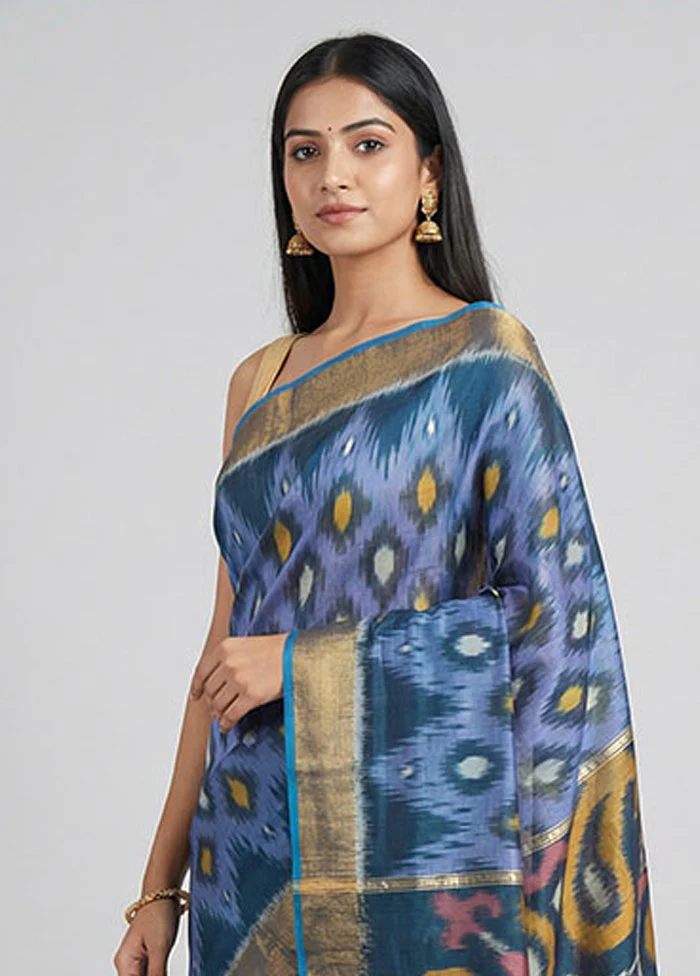 Multicolor Pure Cotton Saree With Blouse Piece - Image 2