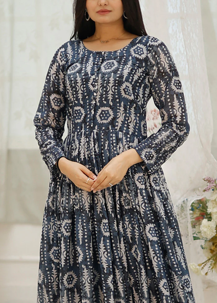 Multicolor Readymade Georgette Indian Dress - Image 3