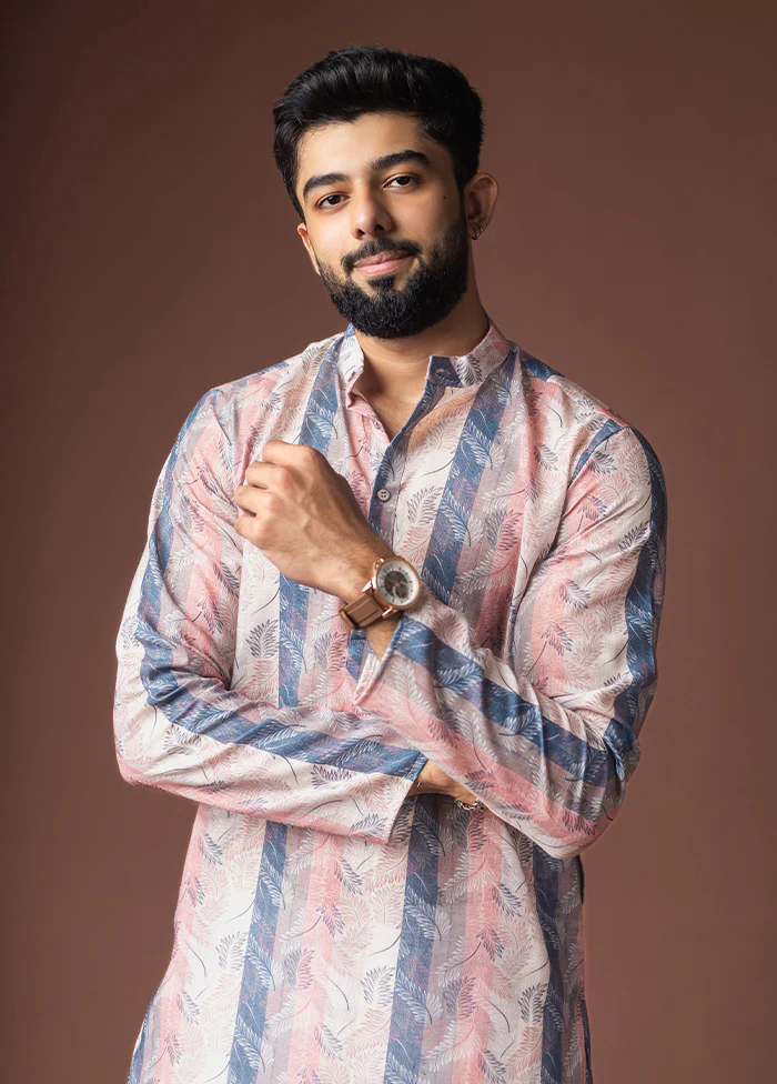 Multicolor Silk Kurta & Pajama Set - Image 2