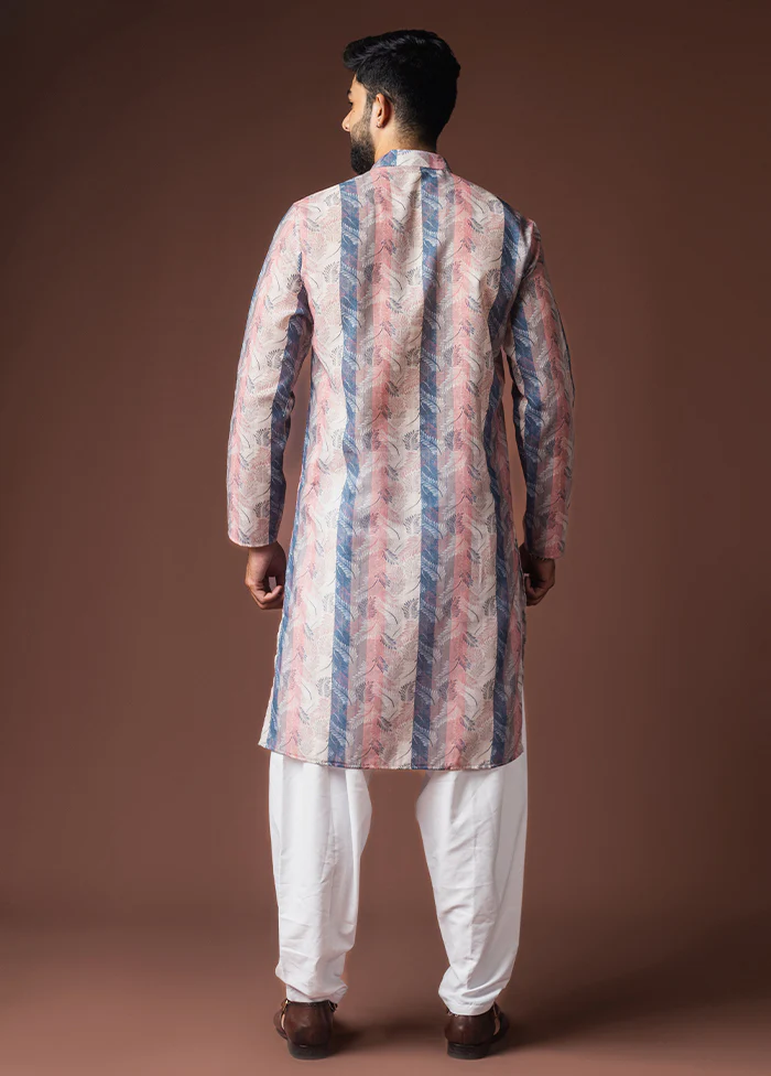 Multicolor Silk Kurta & Pajama Set - Image 3