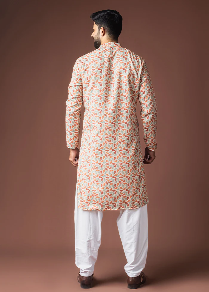 Multicolor Silk Kurta & Pajama Set - Image 3