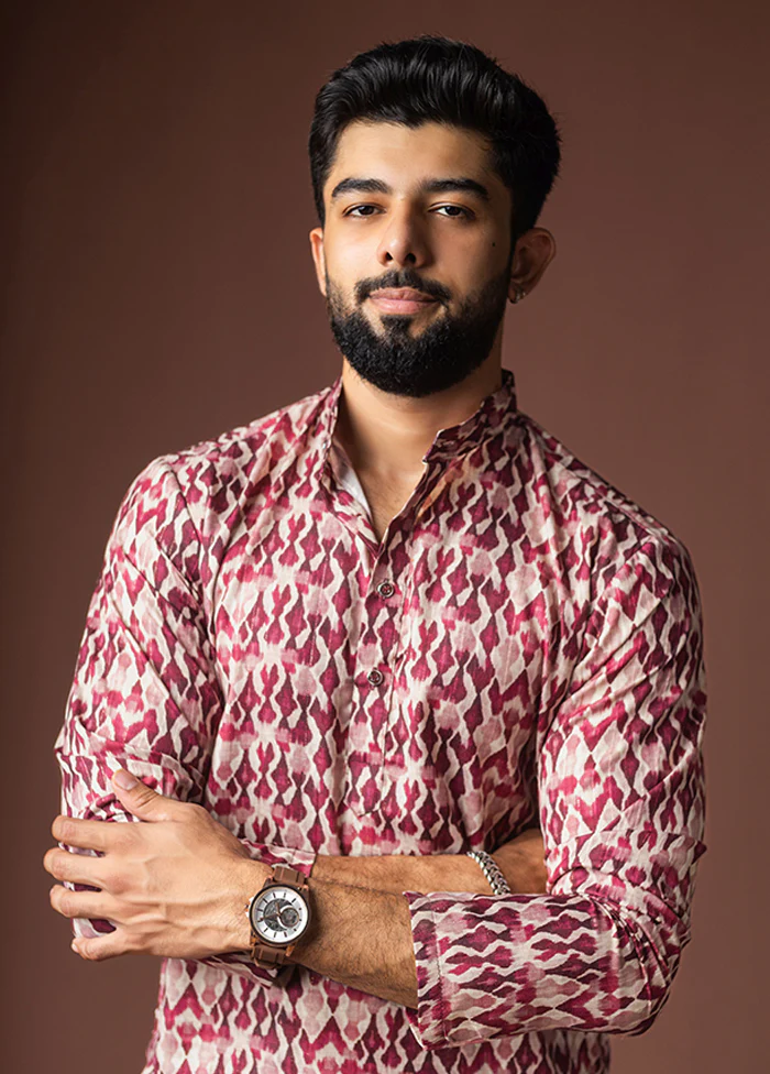 Multicolor Silk Kurta & Pajama Set - Image 2