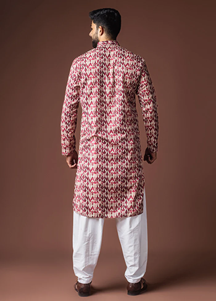 Multicolor Silk Kurta & Pajama Set - Image 3