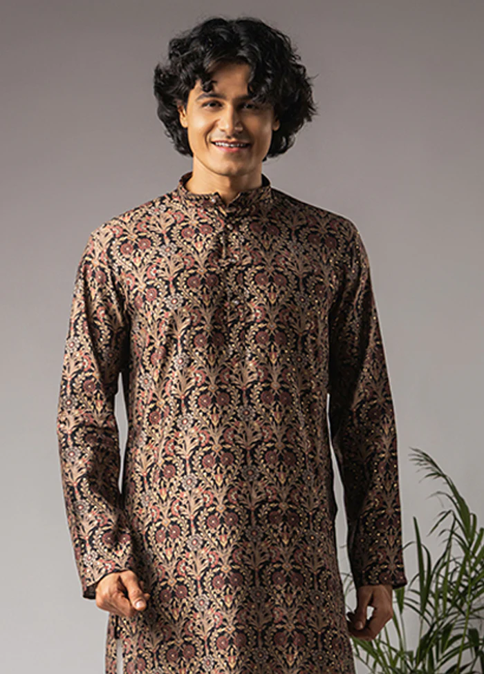 Multicolor Silk Kurta & Pajama Set - Image 2
