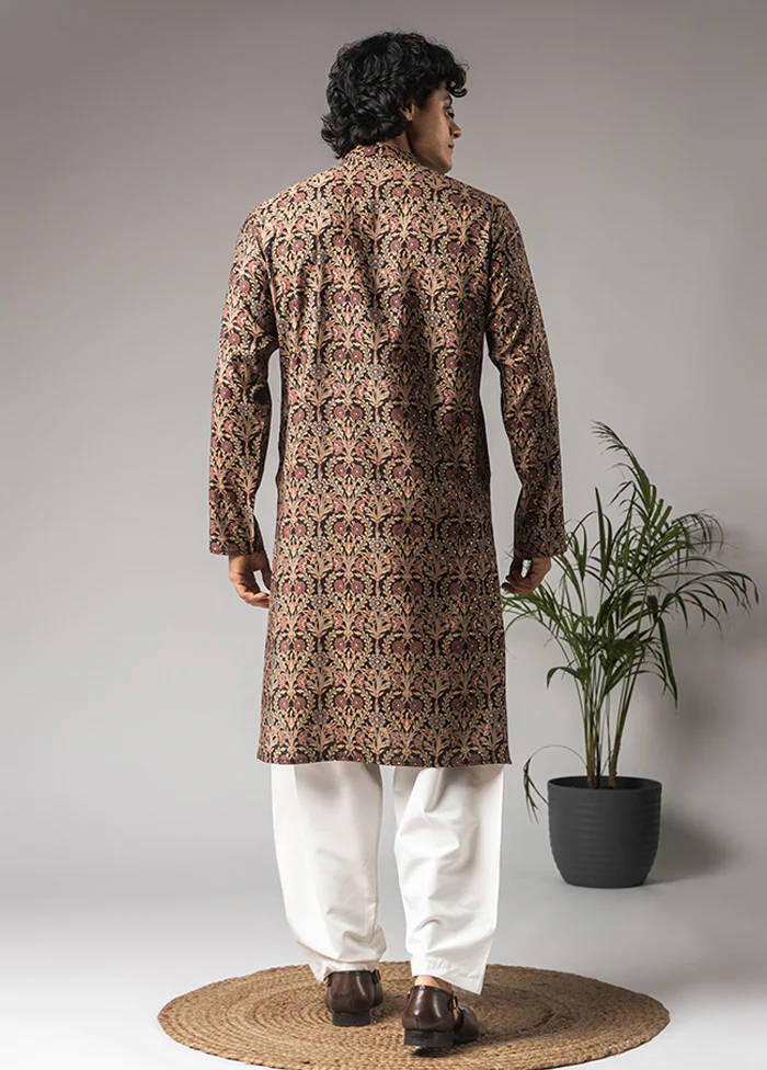Multicolor Silk Kurta & Pajama Set - Image 3