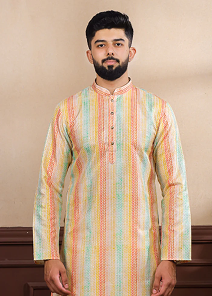 Multicolor Silk Kurta & Pajama Set - Image 2