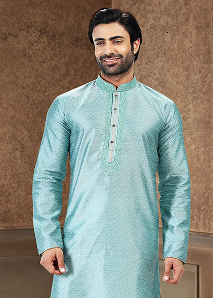 Multicolor Silk Kurta & Pajama Set - Image 2