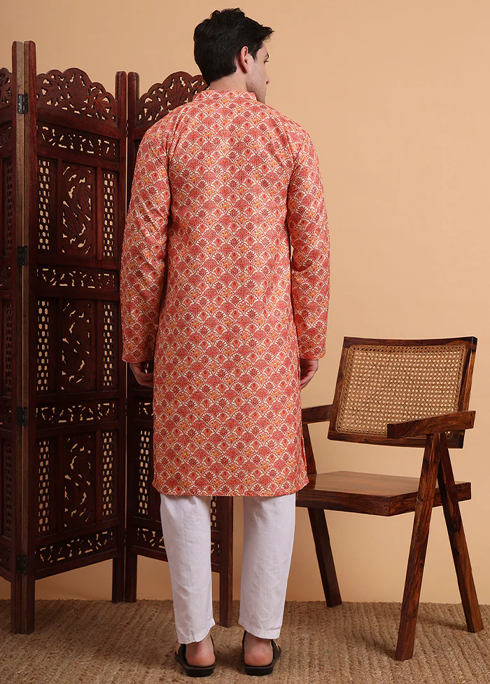 Multicolor Silk Kurta & Pajama Set - Image 3