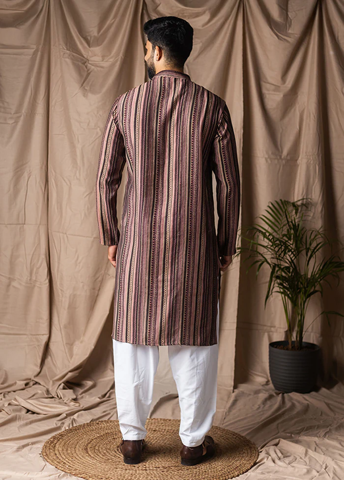 Multicolor Silk Kurta & Pajama Set - Image 3