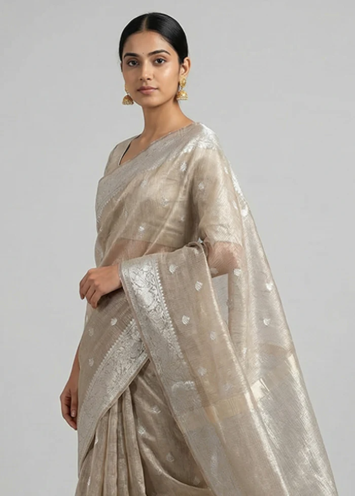 Multicolor Tissue Silk Saree With Blouse Piece - Image 2