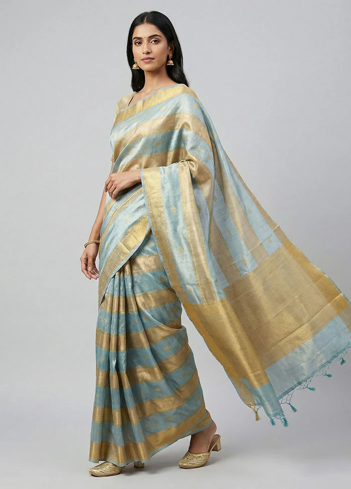 Multicolor Tissue Silk Saree With Blouse Piece