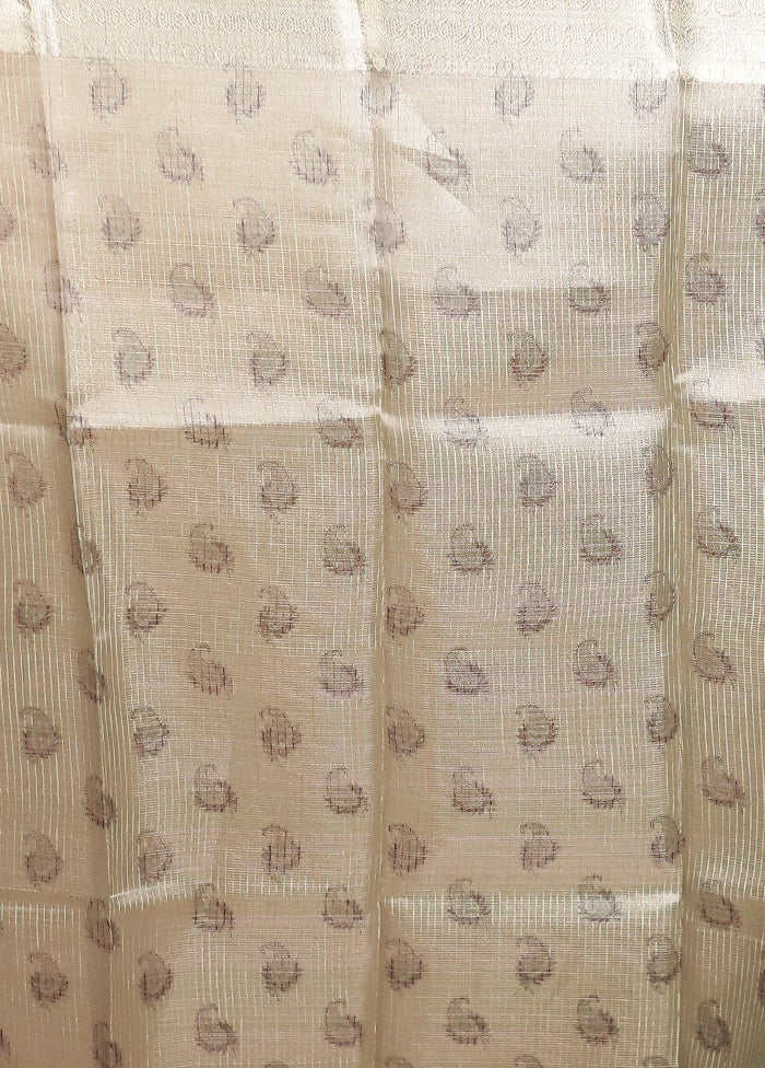 Grey Tissue Silk Saree With Blouse Piece - Image 5